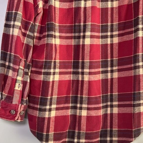 FIELD & STREAM Button Heavy Flannel Shirt Classic Red Lumberjack Plaid Mens M - Picture 9 of 10